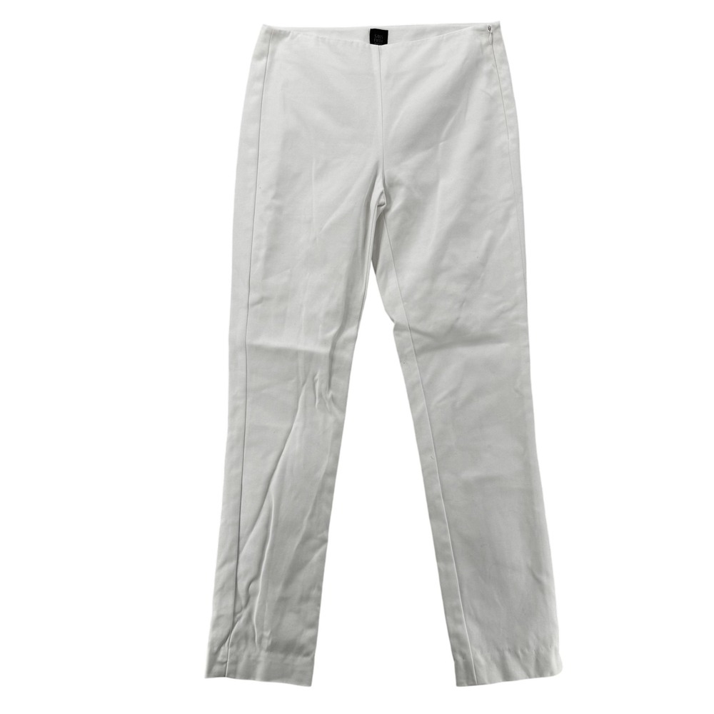 Saks Fifth Avenue Dress Pants Womens 2 White Stretch Cotton Career Slim Chino‎